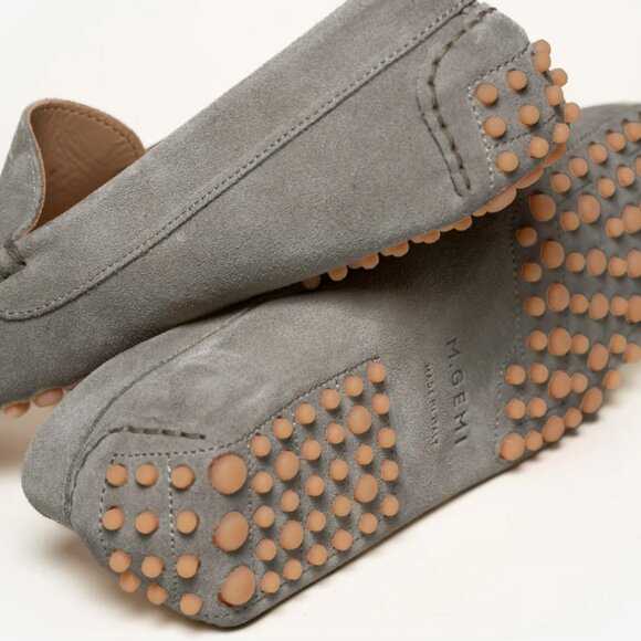 M. Gemi Grey Felize Suede Driving Moccasins - Picture 7 of 9